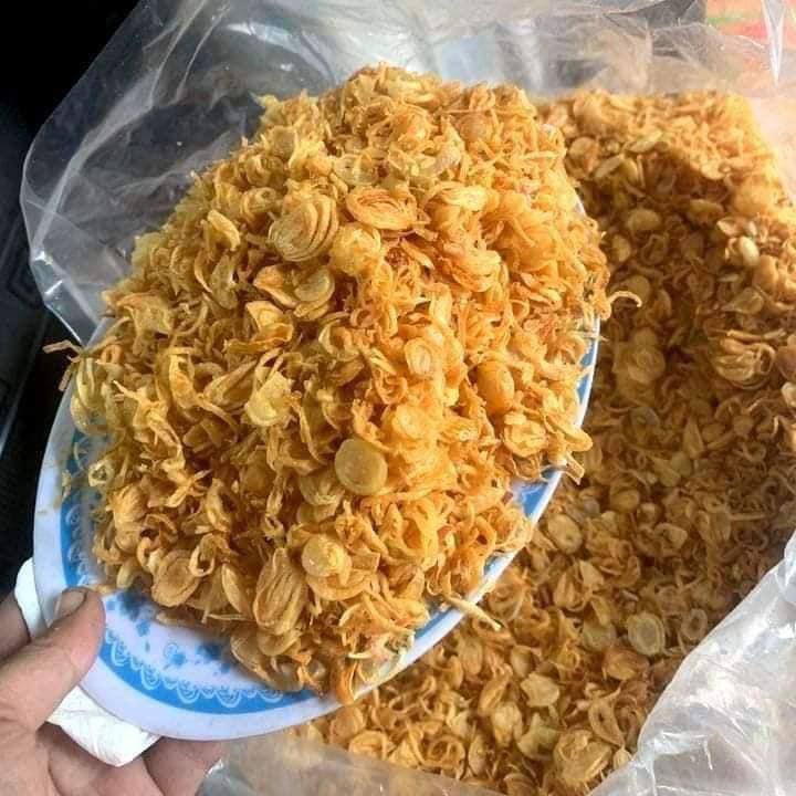 Hành khô phi sẵn nguyên chất 100% chỉ gồm hành tím và dầu đậu nành